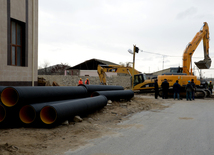 Baku's Nardaran township being landscaped. Azerbaijan, 25 Jan. 2016